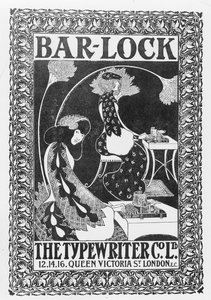 Bar-Lock Daktilo Reklamı, c.1895 by English School